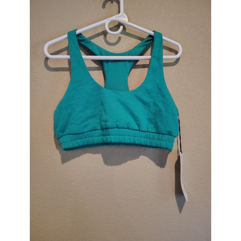 Alo Yoga Womens Scoop Neck Sweatshirt Bra Emerald Green Size Large